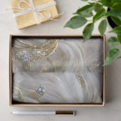 Decoupage Majestic White Lion Gold & Silber Seidenpapier (Geschenk)