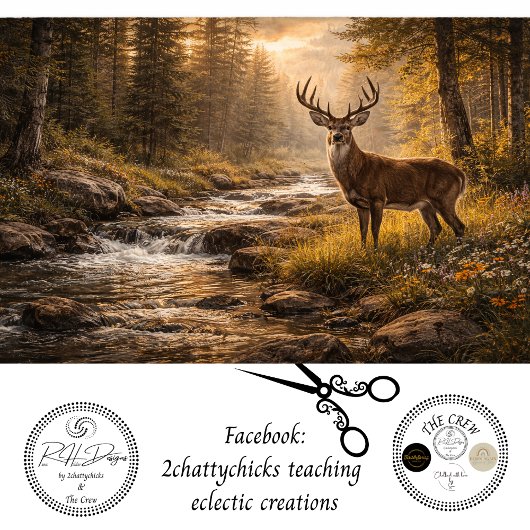 Decoupage Majestic Wildlife Deer Standing Field Seidenpapier