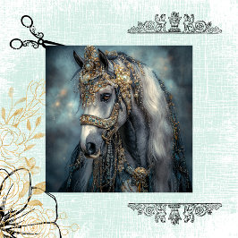 Decoupage Majestical White Mare Lady Elegance Seidenpapier