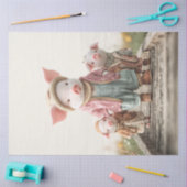 Decoupage Mama Pig & Ferkel Whimsical Family Seidenpapier (Basteln)