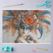 Decoupage Mardi Gras Queen mit Headresse Seidenpapier (Basteln)