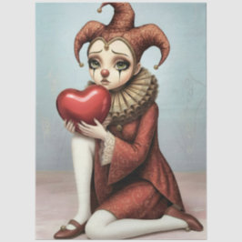 Decoupage melancholic harlequin seidenpapier