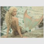 Decoupage Mermaid Above the Whispering Waves Seidenpapier (Vorderseite)