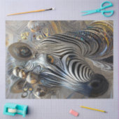 Decoupage Metallic Adorned Zebra Jewel Patterns Seidenpapier (Basteln)