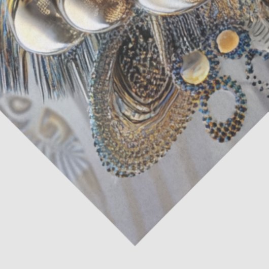 Decoupage Metallic Adorned Zebra Jewel Patterns Seidenpapier (Ausschnitt)