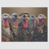 Decoupage Metallica Türkei Feathers Funk Band Seidenpapier (Vorderseite)