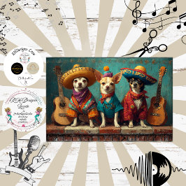 Decoupage Mexicanischer Chihuahua Fell Federn Funk Seidenpapier