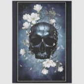 Decoupage Midnight Skull with Magnolia Seidenpapier (Vorderseite)