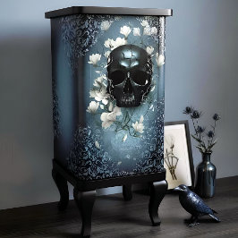 Decoupage Midnight Skull with Magnolia Seidenpapier