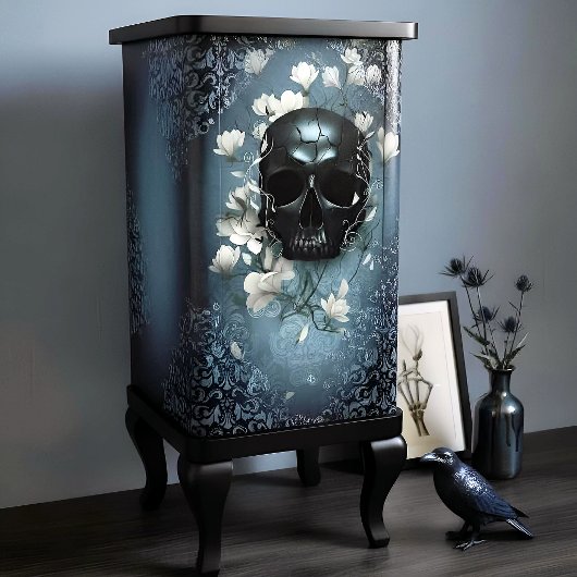 Decoupage Midnight Skull with Magnolia Seidenpapier