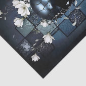 Decoupage Midnight Skull with Magnolia Seidenpapier (Ausschnitt)