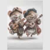 Decoupage Minstrel Mäuse Fur Feather Funk Band Seidenpapier (Vorderseite)