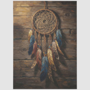Decoupage mit indianischem Traumfänger Seidenpapier