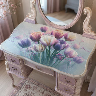 Decoupage mit weichem Lavendel-Tulpenstrauß Seidenpapier