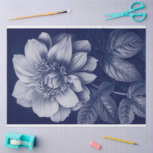 Decoupage Möbel daliah Navy blau monochromatisch Seidenpapier (Basteln)