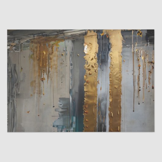 Decoupage Modern Elegante Abstrakt Gold Seidenpapier (Vorderseite)