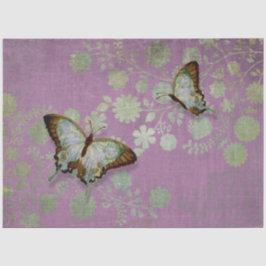 Decoupage Modern Vintag Butterfly Floral Lila Seidenpapier