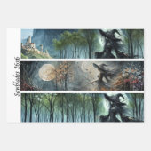 Découpage-Mondschein-Gotikwald & Hexen-Handsägen Geschenkpapier Set (Vorderseite 3)