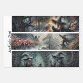 Découpage-Mondschein-Gotikwald & Hexen-Handsägen Geschenkpapier Set (Vorderseite 2)