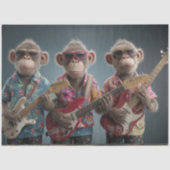 Decoupage Monkey Mayhem Fur Feather Funk Band Seidenpapier (Vorderseite)