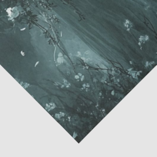 Decoupage Monochrome Skelett Hochzeit Vollmond Seidenpapier (Ausschnitt)