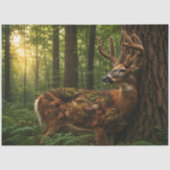 Découpage-Moos-Wald-Kunst mit Hirschen Seidenpapier (Vorderseite)