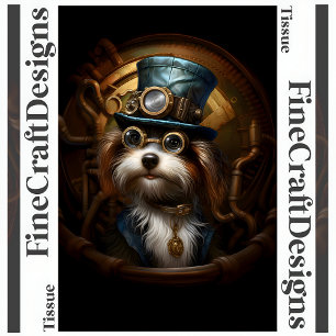 Découpage Mousseline Steampunk Hund Faux Tinte L 0 Seidenpapier