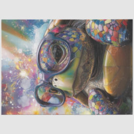 Decoupage Multicolored Artistic Turtle Seidenpapier