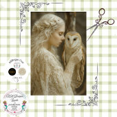 Decoupage Mystical Woman In Ivory With Owl Seidenpapier