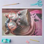 Decoupage Nah Up Hippo Große rote Brille Seidenpapier (Basteln)