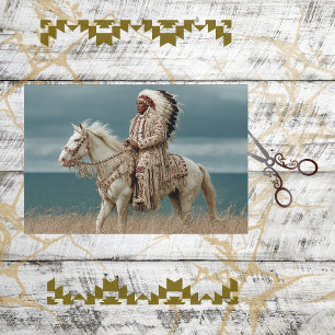 Decoupage Native Amerikanische Ureinwohner Chef au Seidenpapier
