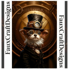 Decoupage Niedlich Steampunk Dog Hut Goggles Right Seidenpapier