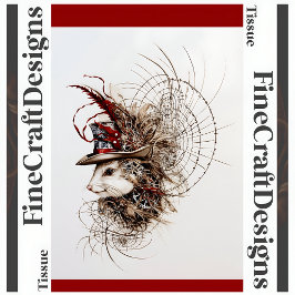 Decoupage Niedlich Steampunk Weiße Maus in Hat L 1 Seidenpapier