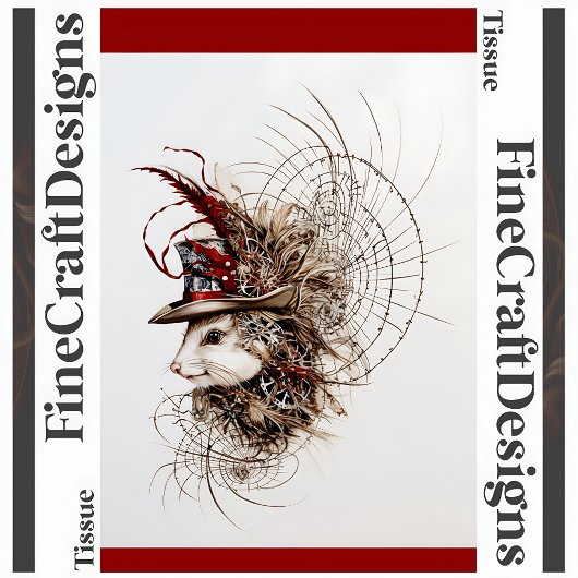 Decoupage Niedlich Steampunk Weiße Maus in Hat L 1 Seidenpapier