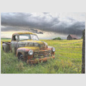 Decoupage Nostalgic Rusty Red Truck Alter Stall Seidenpapier (Vorderseite)