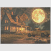 Decoupage Nostalgischer Rustikaler Bauernhof Mond  Seidenpapier (Vorderseite)