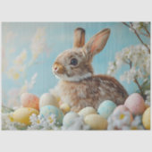 Decoupage Oaster Brown Rabbit Pastel Eier Seidenpapier (Vorderseite)