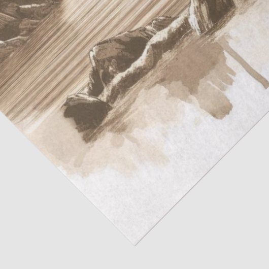 Decoupage Ocean Segelschiff Wasserfarbe Seidenpapier (Ausschnitt)