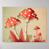 Decoupage of Cottecore Red and White Mushroom Poster (Vorne)
