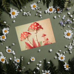 Decoupage of Cottecore Red and White Mushroom Seidenpapier