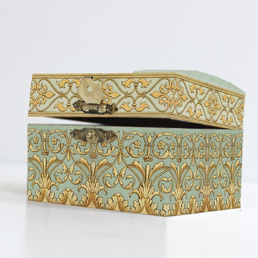 Decoupage of French Blue Gold Verziert Floral Seidenpapier