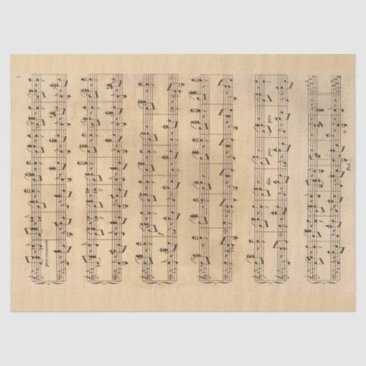 Decoupage of Sheet Music Vintag Handgeschriebene K Seidenpapier (Vorderseite)