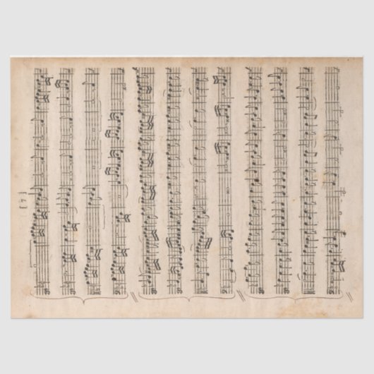 Decoupage of Sheet Music Vintag Handgeschriebene K Seidenpapier (Vorderseite)