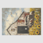 Decoupage Old White Red Barn White Rusty Truck Seidenpapier (Vorderseite)