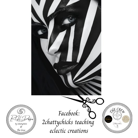 Decoupage Optical Black White Face Illusion Seidenpapier