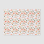 Decoupage Orange Peach Floral Blume Seidenpapier (Vorderseite)