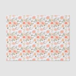 Decoupage Orange Peach Floral Blume Seidenpapier