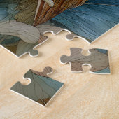 Decoupage Owl mit Blätter Jugendstil Puzzle (Seite)