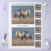 Decoupage Painted Horses Running 11x14 Canvas Seidenpapier (Basteln)