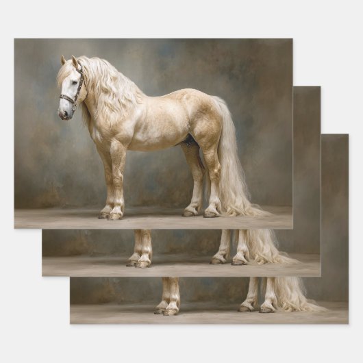 Decoupage Palomino Horse Portrait Geschenkpapier Set (Set)